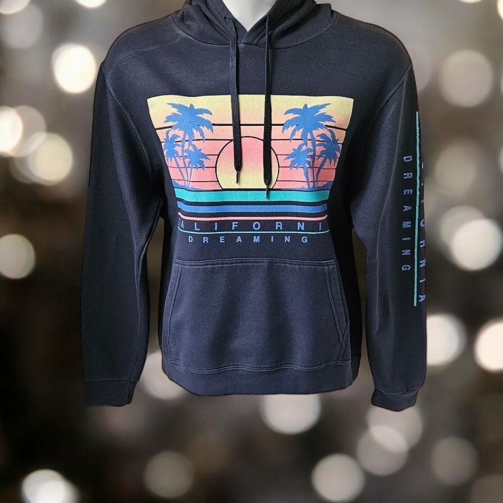 CALL YOUR MOTHER Women's California Dreaming Hooded Pullover Sweatshirt Size L